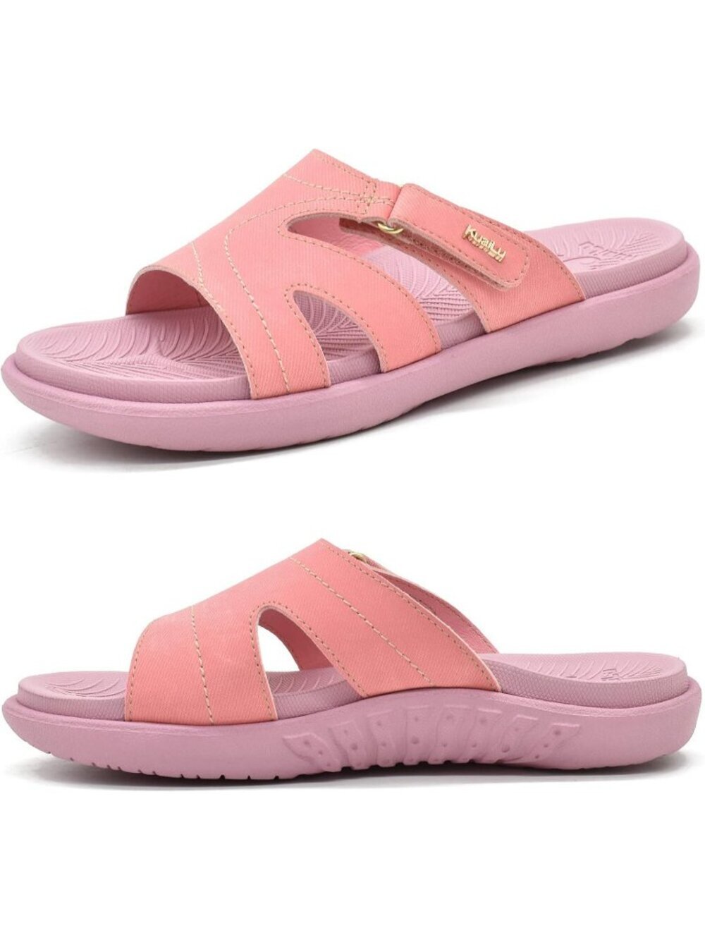 Women's Pink Orthotic Slides Ladies Athletic Yoga Mat Memory Foam Sandal Shoes